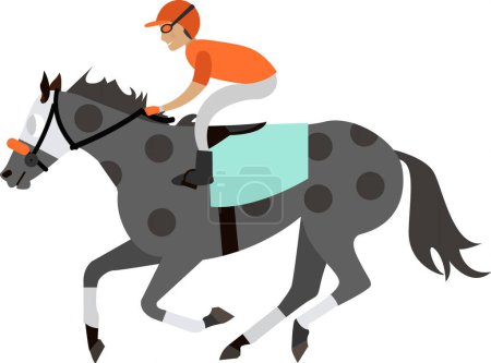 Sportive horse race vector icon isolated on white background