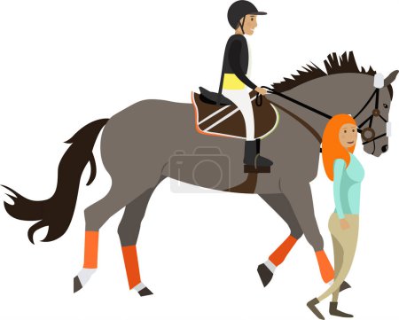 Horse riding training vector icon isolated on white background