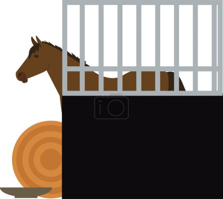 Illustration for Horse at stall vector icon isolated on white background - Royalty Free Image