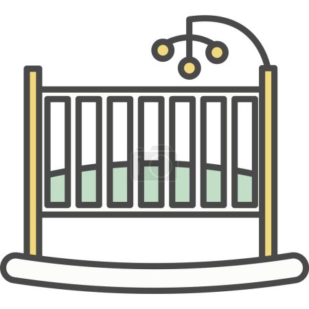 Babybett-Vektor-Symbol isoliert auf weißem Hintergrund