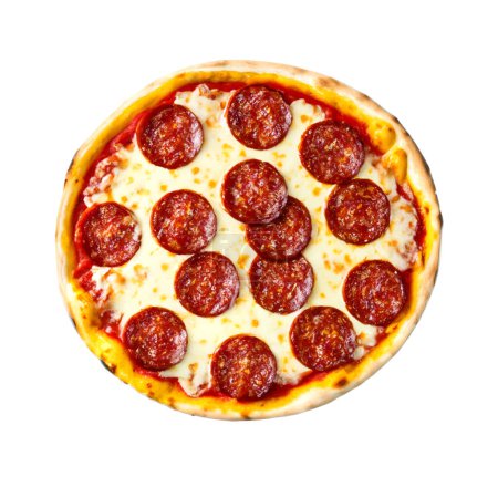 Photo for Pepperoni pizza isolated on white background. traditional italian fast food - Royalty Free Image