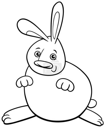 Cartoon-Illustration von lustigen Kaninchen oder Hasen Comic Animal Charakter Ausmalseite