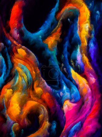 Photo for Color Dream series. Backdrop composed of painted shapes of organic forms, strokes, dubs and patches of color on the subject of art, imagination and design. - Royalty Free Image