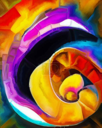 Foto de Serie abstracta colorida. Fondo de trazos y doblajes de pintura de color sobre el tema del arte, la creatividad y el diseño. - Imagen libre de derechos
