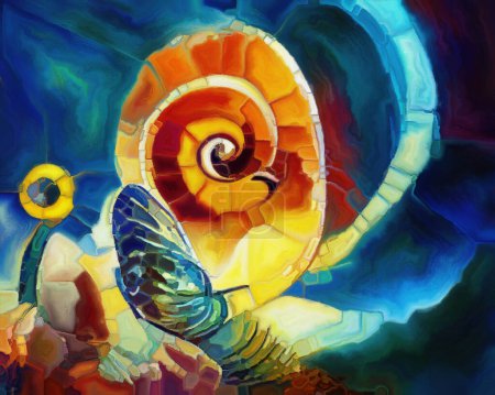 Téléchargez les photos : Série Spiral Dreams. Fond de formes, textures et couleurs naturelles surréalistes sur le thème de l'art, de l'imagination et du rêve. - en image libre de droit