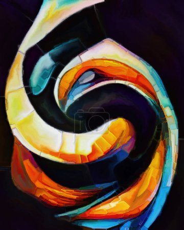 Foto de Serie abstracta colorida. Fondo abstracto hecho de trazos y doblajes de pintura de color sobre el tema del arte, la creatividad y el diseño. - Imagen libre de derechos
