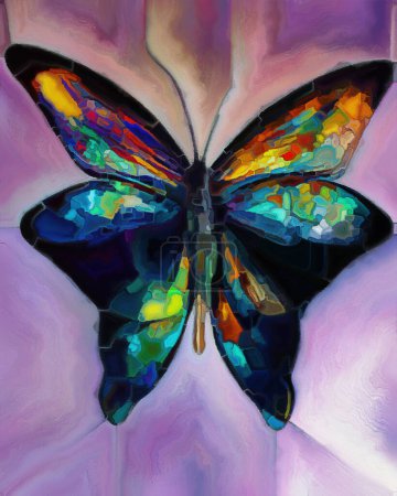 Foto de Serie Sueños de mariposas. Fondo compuesto por formas naturales surrealistas, texturas y colores sobre el tema del arte, la imaginación y los sueños. - Imagen libre de derechos