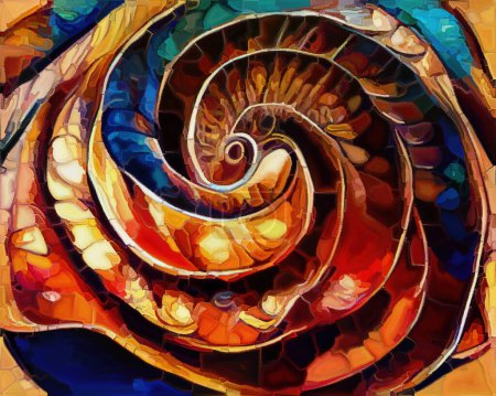 Foto de Colors of Nautilus Dream series. Abstract watercolor of organic design forms on the subject of poetry, imagination and art. - Imagen libre de derechos