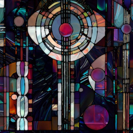 Téléchargez les photos : Rebirth of Stained Glass series. Conception faite de diverses textures de verre, couleurs et formes sur le sujet de la perception de la lumière, la créativité, l'art et le design. - en image libre de droit