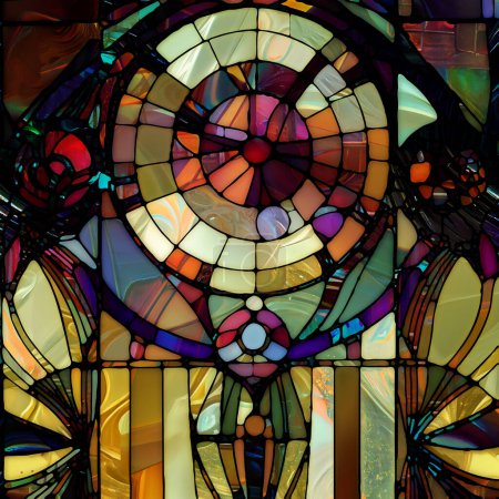 Téléchargez les photos : Rebirth of Stained Glass series. Conception faite de diverses textures de verre, couleurs et formes sur le sujet de la perception de la lumière, la créativité, l'art et le design. - en image libre de droit