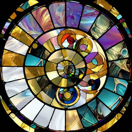 Téléchargez les photos : Rebirth of Stained Glass series. Composition de fond de diverses textures, couleurs et formes de verre au sujet de la perception de la lumière, de la créativité, de l'art et du design. - en image libre de droit