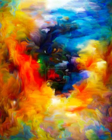 Photo for Colorful Abstract series. Image of strokes and dubs of color paint on the subject of art, creativity and design. - Royalty Free Image
