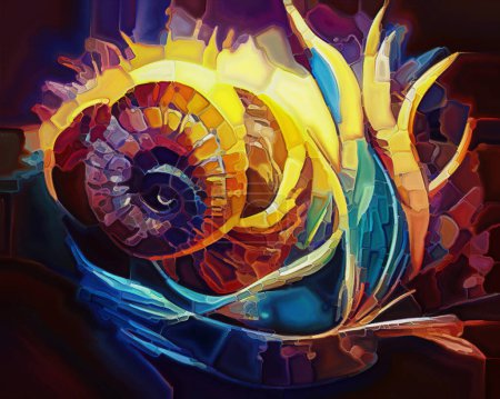 Foto de Spiral Dreams series. Background composition of surreal natural forms, textures and colors on the subject of art, imagination and dreaming. - Imagen libre de derechos