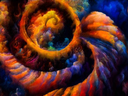 Foto de Serie Sueños en espiral. Abstracción artística de formas naturales surrealistas, texturas y colores sobre el tema del arte, la imaginación y los sueños. - Imagen libre de derechos