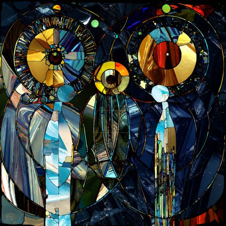 Photo for Rebirth of Stained Glass series. Artistic abstraction of diverse glass textures, colors and shapes on the subject of light perception, creativity, art and design. - Royalty Free Image
