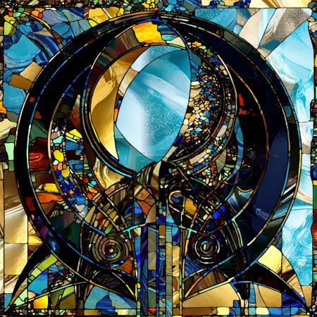 Téléchargez les photos : Rebirth of Stained Glass series. Artistic abstraction of diverse glass textures, colors and shapes on the subject of light perception, creativity, art and design. - en image libre de droit