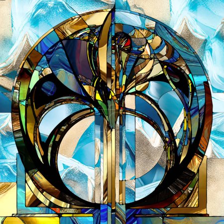 Photo for Rebirth of Stained Glass series. Background composition of diverse glass textures, colors and shapes on the subject of light perception, creativity, art and design. - Royalty Free Image