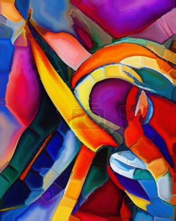 Foto de Serie abstracta colorida. Diseño hecho de trazos y doblajes de pintura de color sobre el tema del arte, la creatividad y el diseño. - Imagen libre de derechos