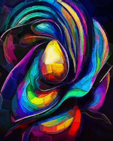 Foto de Serie abstracta colorida. Diseño hecho de trazos y doblajes de pintura de color sobre el tema del arte, la creatividad y el diseño. - Imagen libre de derechos
