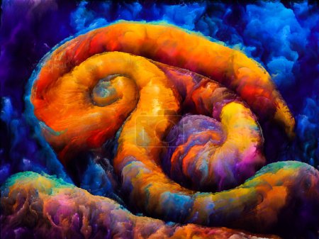 Foto de Serie Sueños en espiral. Diseño hecho de formas naturales surrealistas, texturas y colores sobre el tema del arte, la imaginación y los sueños. - Imagen libre de derechos