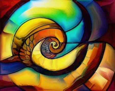 Photo for Dream of Nautilus series. Arrangement of spiral structures, shell patterns, colors and abstract elements on the subject of sea life, nature, creativity, art and design. - Royalty Free Image