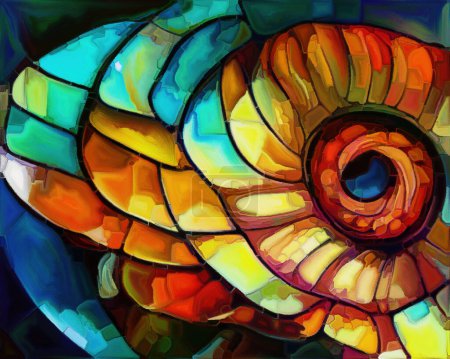 Foto de Colors of Nautilus Dream series. Abstract watercolor of organic design forms on the subject of poetry, imagination and art. - Imagen libre de derechos