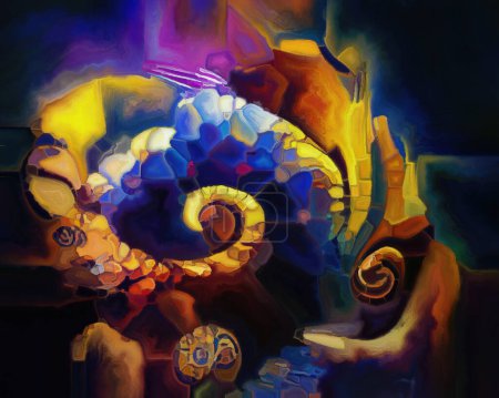 Foto de Serie Sueños en espiral. Fondo de formas naturales surrealistas, texturas y colores sobre el tema del arte, la imaginación y los sueños. - Imagen libre de derechos