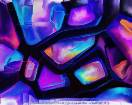 Photo for Color Dream series. Design made of painted shapes of organic forms, strokes, dubs and patches of color on the subject of art, imagination and design. - Royalty Free Image
