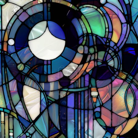Foto de Renacimiento de la serie de vidrieras. Diseño de fondo de diversas texturas de vidrio, colores y formas sobre el tema de la percepción de la luz, creatividad, arte y diseño. - Imagen libre de derechos