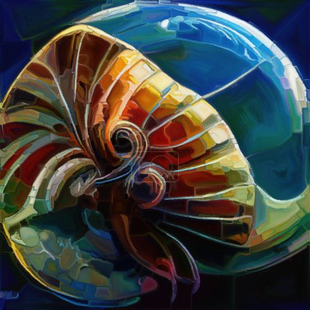 Téléchargez les photos : Colors of Nautilus Dream series. Abstract watercolor of organic design forms on the subject of poetry, imagination and art. - en image libre de droit