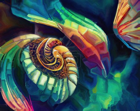 Téléchargez les photos : Série Spiral Dreams. Interaction des formes naturelles surréalistes, des textures et des couleurs au sujet de l'art, de l'imagination et du rêve. - en image libre de droit