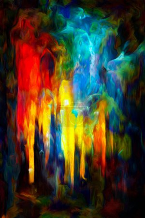 Photo for Colorful Abstract series. Abstract design made of strokes and dubs of color paint on the subject of art, creativity and design. - Royalty Free Image