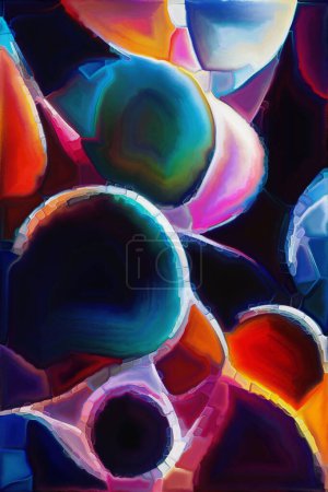 Foto de Serie abstracta colorida. Fondo compuesto por trazos y doblajes de pintura de color sobre el tema del arte, la creatividad y el diseño. - Imagen libre de derechos