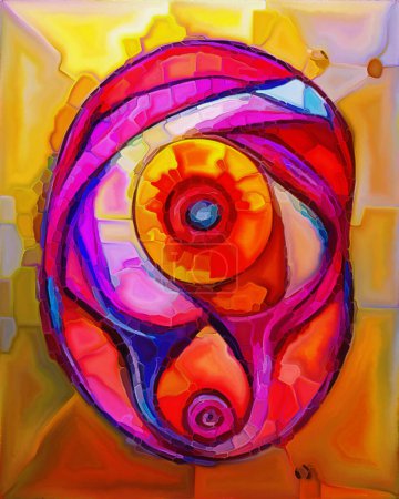 Foto de Serie abstracta colorida. Composición de trazos y doblajes de pintura de color sobre el tema del arte, la creatividad y el diseño. - Imagen libre de derechos