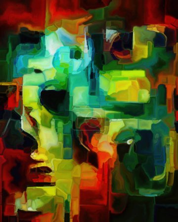 Foto de Serie abstracta colorida. Abstracción artística de trazos y doblajes de pintura de color sobre el tema del arte, la creatividad y el diseño. - Imagen libre de derechos