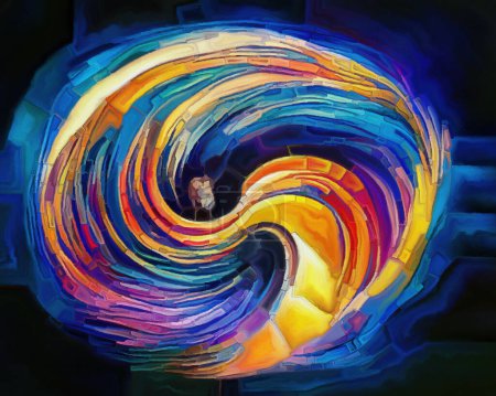Foto de Serie Sueños en espiral. Composición de formas naturales surrealistas, texturas y colores sobre el tema del arte, la imaginación y los sueños. - Imagen libre de derechos