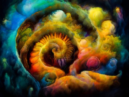 Foto de Serie Sueños en espiral. Imagen de formas naturales surrealistas, texturas y colores sobre el tema del arte, la imaginación y los sueños. - Imagen libre de derechos
