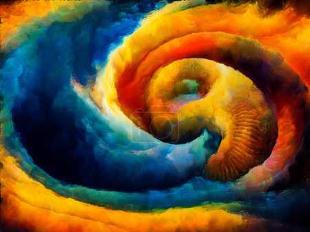 Foto de Serie Sueños en espiral. Diseño hecho de formas naturales surrealistas, texturas y colores sobre el tema del arte, la imaginación y los sueños. - Imagen libre de derechos