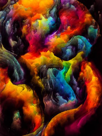Téléchargez les photos : Série Color Dream. Fond abstrait fait de formes peintes de formes organiques, traits, dubs et taches de couleur sur le sujet de l'art, l'imagination et le design. - en image libre de droit