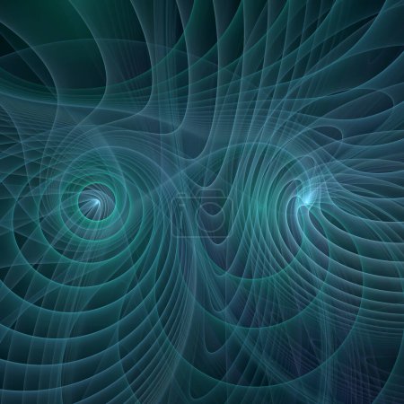 Photo for Space Turbulence series. Backdrop composed of swirling, twisting, interacting wave pattern on the subject of popular science, education and research. - Royalty Free Image