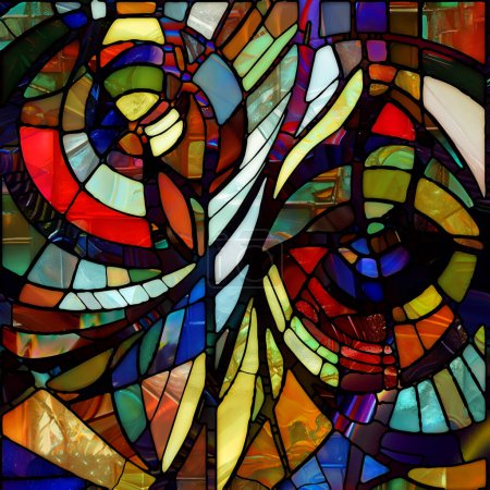 Photo for Rebirth of Stained Glass series. Abstract background made of diverse glass textures, colors and shapes on the subject of light perception, creativity, art and design. - Royalty Free Image