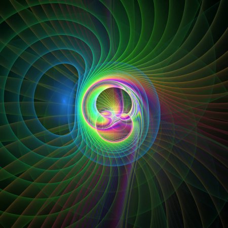 Foto de Quantum Dynamics series. de vibración de onda y patrón dinámico de propagación sobre el tema de la ciencia popular, la educación y la investigación. - Imagen libre de derechos