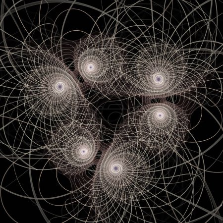 Foto de Quantum Dynamics series. Composición del patrón de ondas de frecuencia oscilantes sobre el tema de la ciencia popular, la educación y la investigación. - Imagen libre de derechos