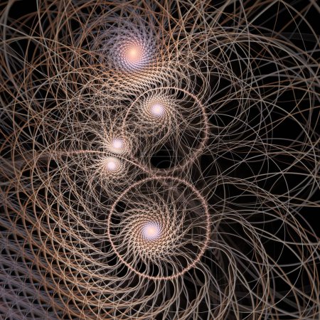 Foto de Quantum Dynamics series. Fondo abstracto hecho de patrón de ondas de frecuencia oscilantes sobre el tema de la ciencia popular, la educación y la investigación. - Imagen libre de derechos