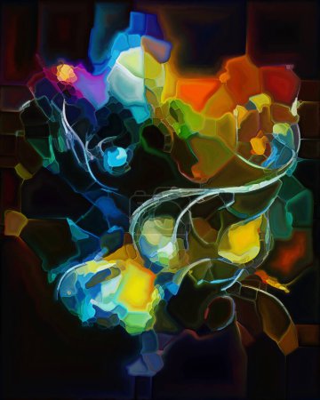 Foto de Serie abstracta colorida. Diseño compuesto por trazos y doblajes de pintura de color sobre el tema del arte, la creatividad y el diseño. - Imagen libre de derechos