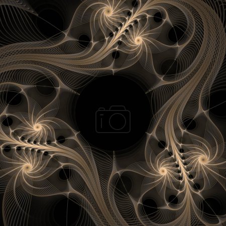 Photo for Space Turbulence series. Background design of swirling, twisting, interacting wave pattern on the subject of modern science and research. - Royalty Free Image