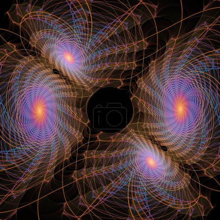 Foto de Serie Turbulencia Espacial. Antecedentes composición del patrón de ondas de frecuencia oscilantes sobre el tema de la ciencia popular, la educación y la investigación. - Imagen libre de derechos