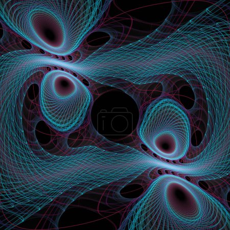 Photo for Quantum Dynamics series. Backdrop of swirling, twisting, interacting wave pattern on the subject of education, research and modern science. - Royalty Free Image