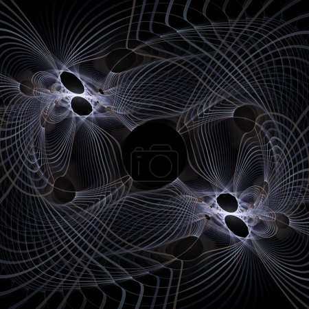 Photo for Quantum Dynamics series. Arrangement of swirling, twisting, interacting wave pattern on the subject of education, research and modern science. - Royalty Free Image