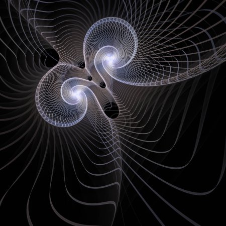 Photo for Frequency Motion series. Abstract design made of swirling, twisting, interacting wave pattern on the subject of modern science and research. - Royalty Free Image